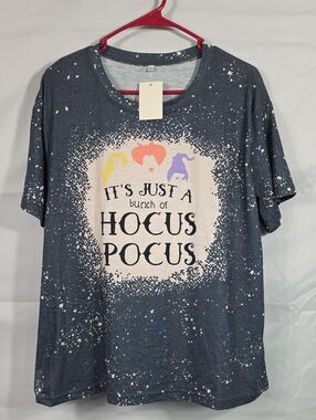 Womens Hocus Pocus Graphic Tee - Black with Multicolor Accents Size 2XL (W681)